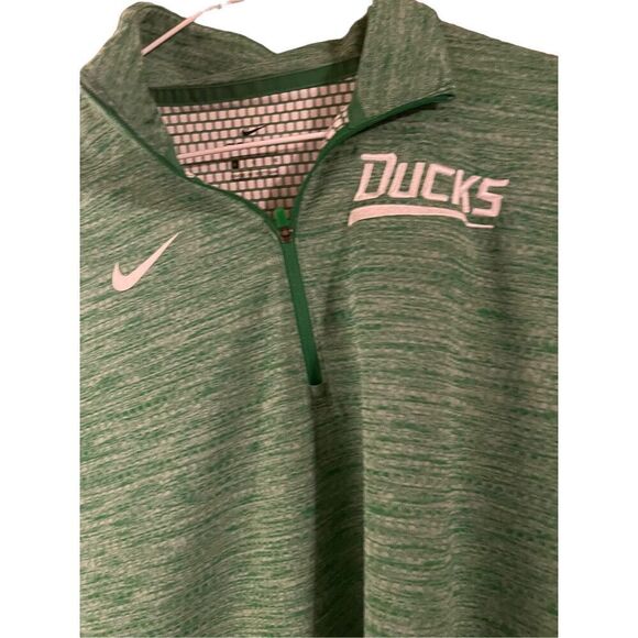 Nike Women's Heathered Green 1/4 Zip Pullover Active Wear Sweatshirt Size L Oreg - Picture 5 of 16